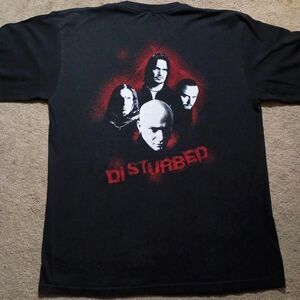 Vtg Disturbed Band Metal Tee Black Red Men's T Shirt XL 2001